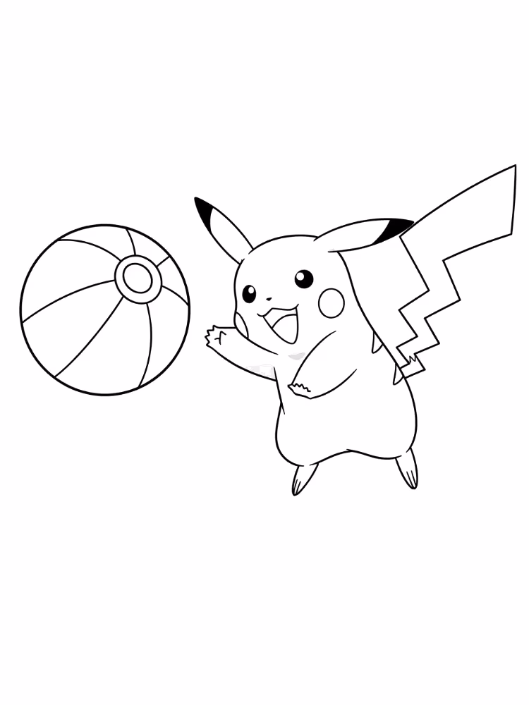 Pikachu para colorir — desenho para imprimir