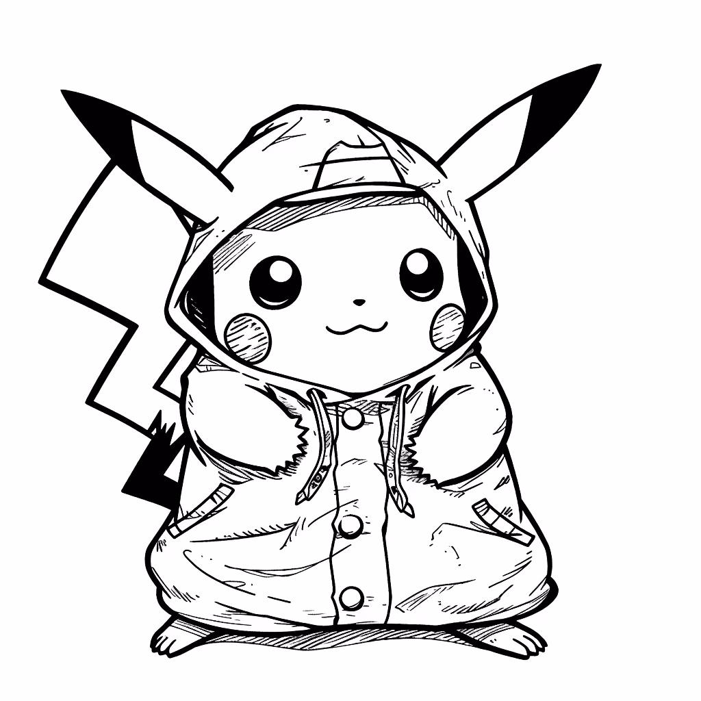 Pikachu para colorir — desenho para imprimir