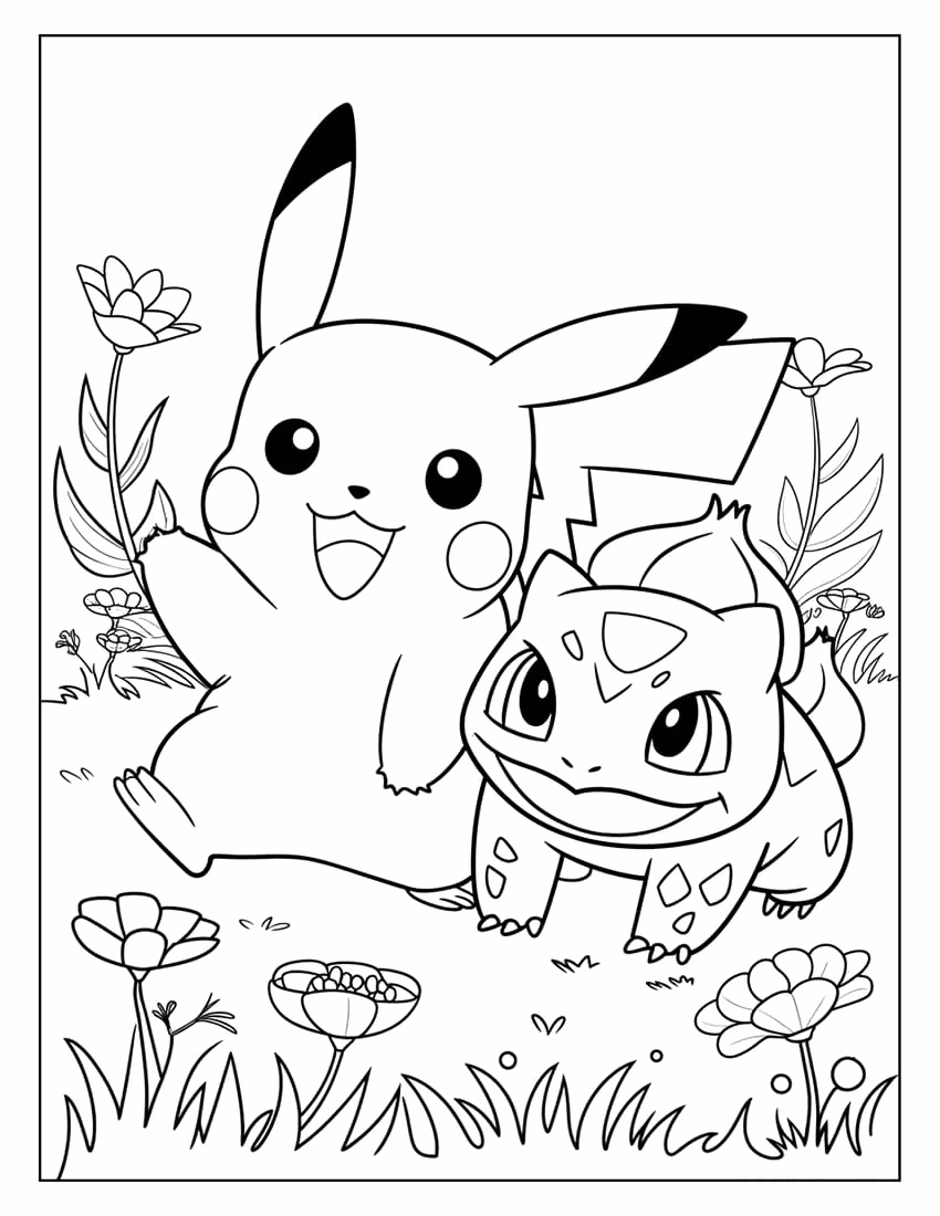 Pikachu para colorir — desenho para imprimir
