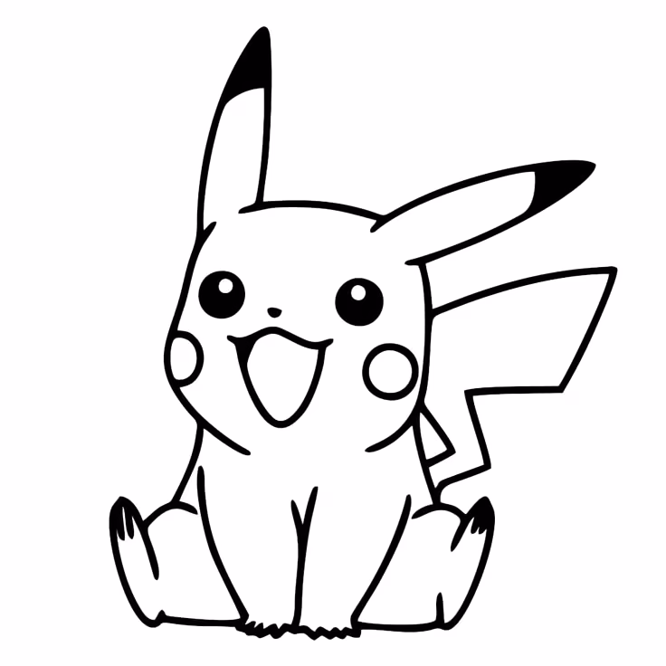 Pikachu para colorir — desenho para imprimir