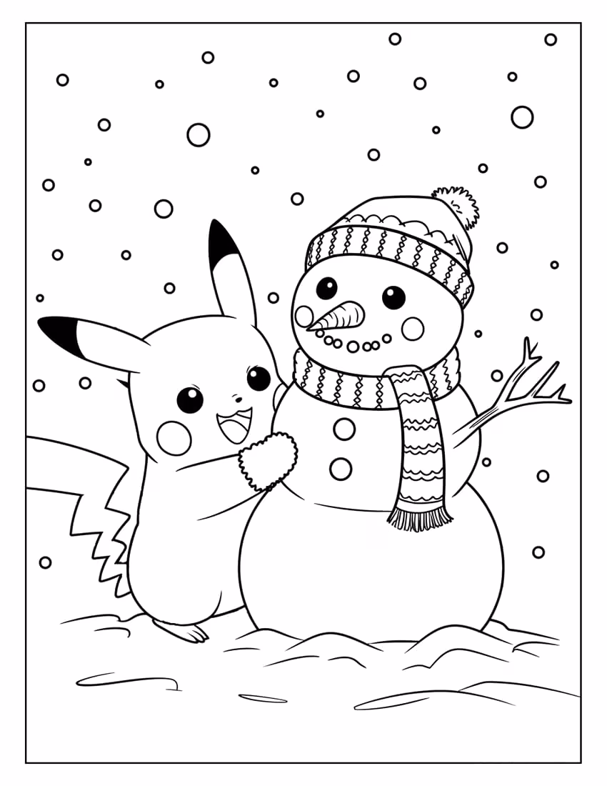 Pikachu para colorir — desenho para imprimir