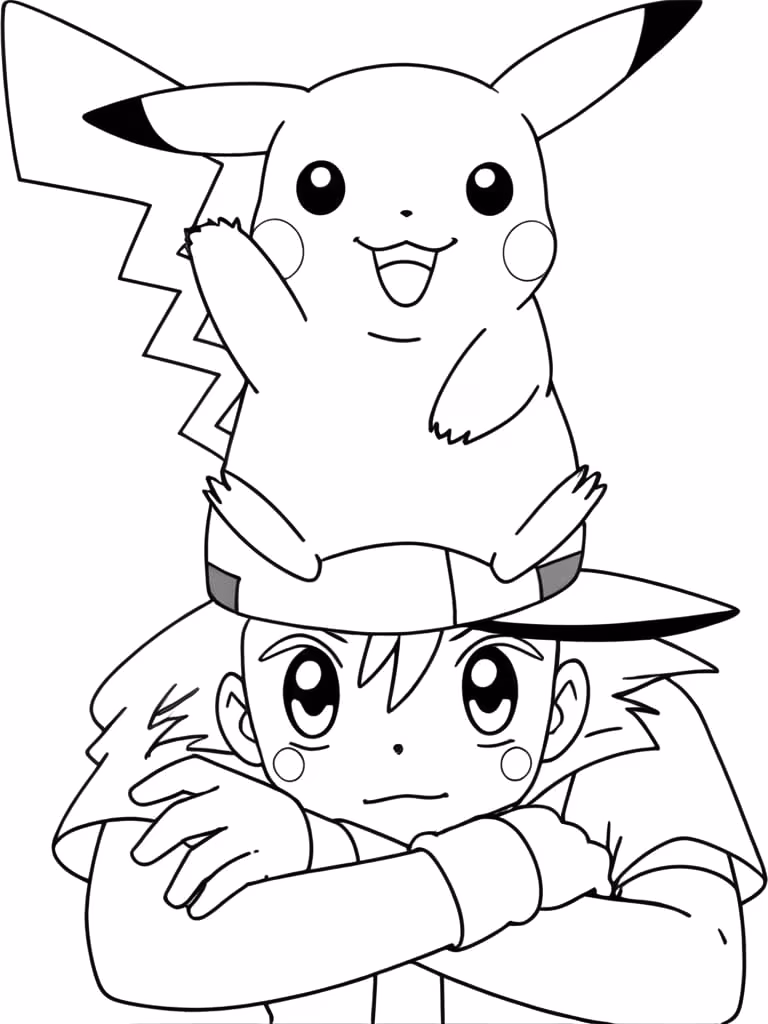 Pikachu para colorir — desenho para imprimir