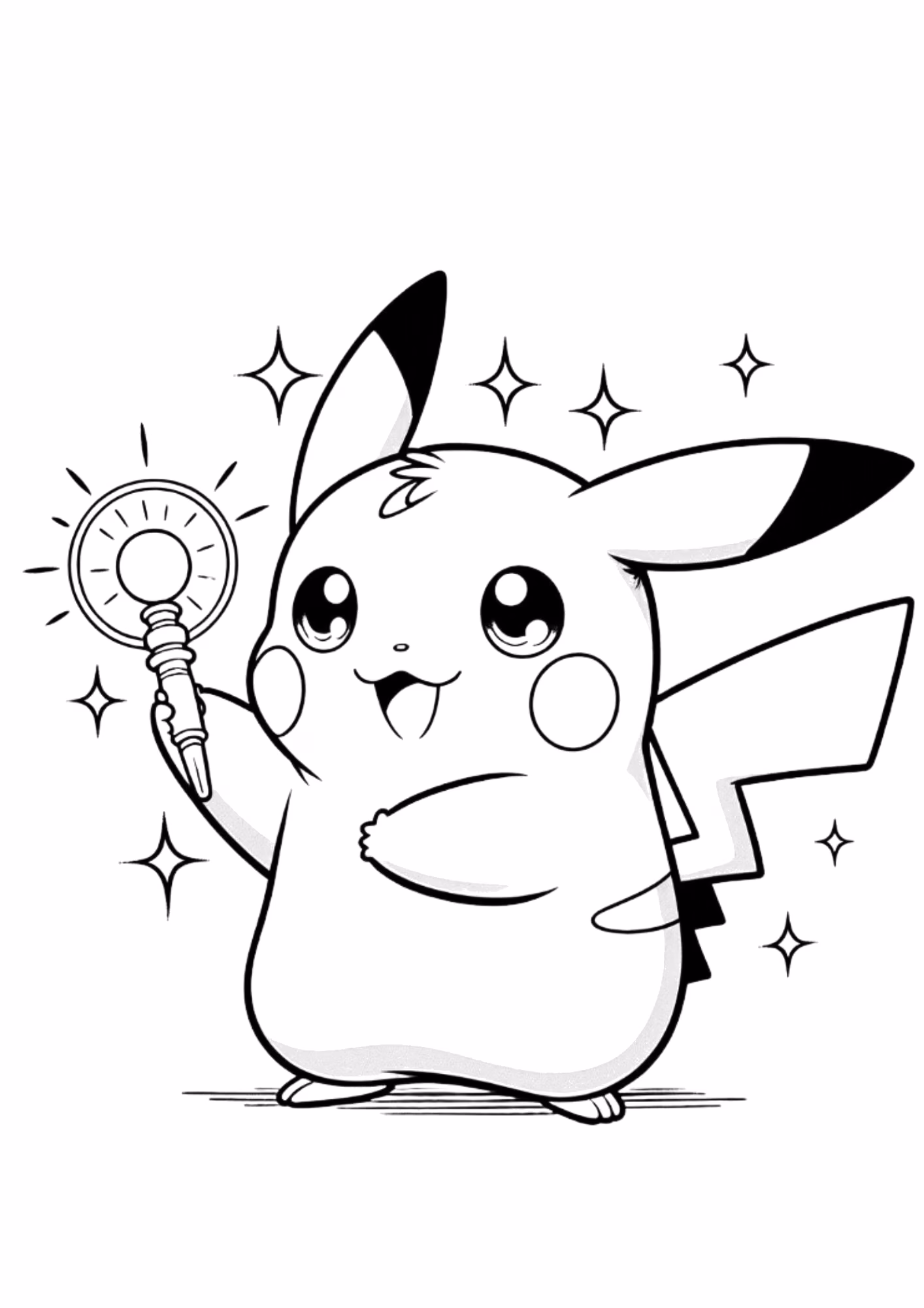 Pikachu para colorir — desenho para imprimir