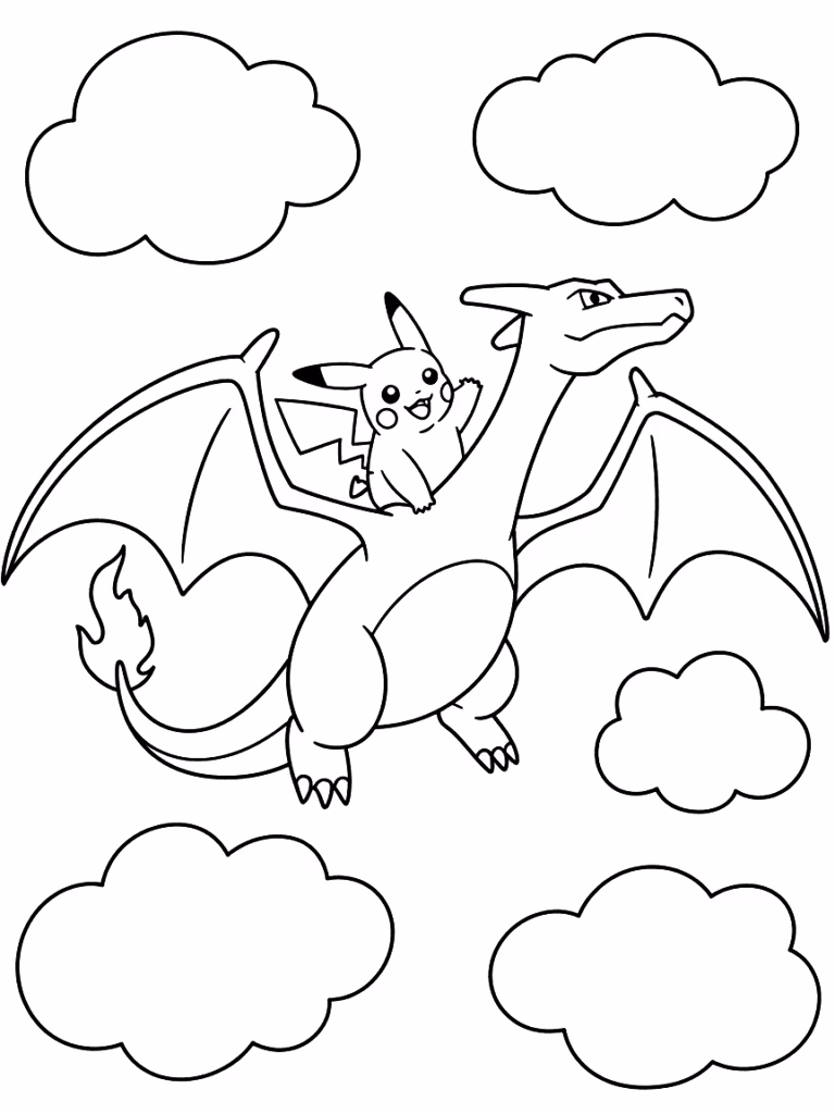 Pikachu para colorir — desenho para imprimir