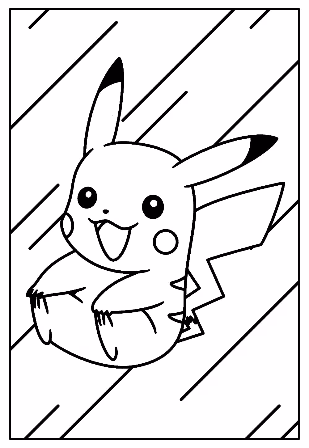 Pikachu para colorir — desenho para imprimir