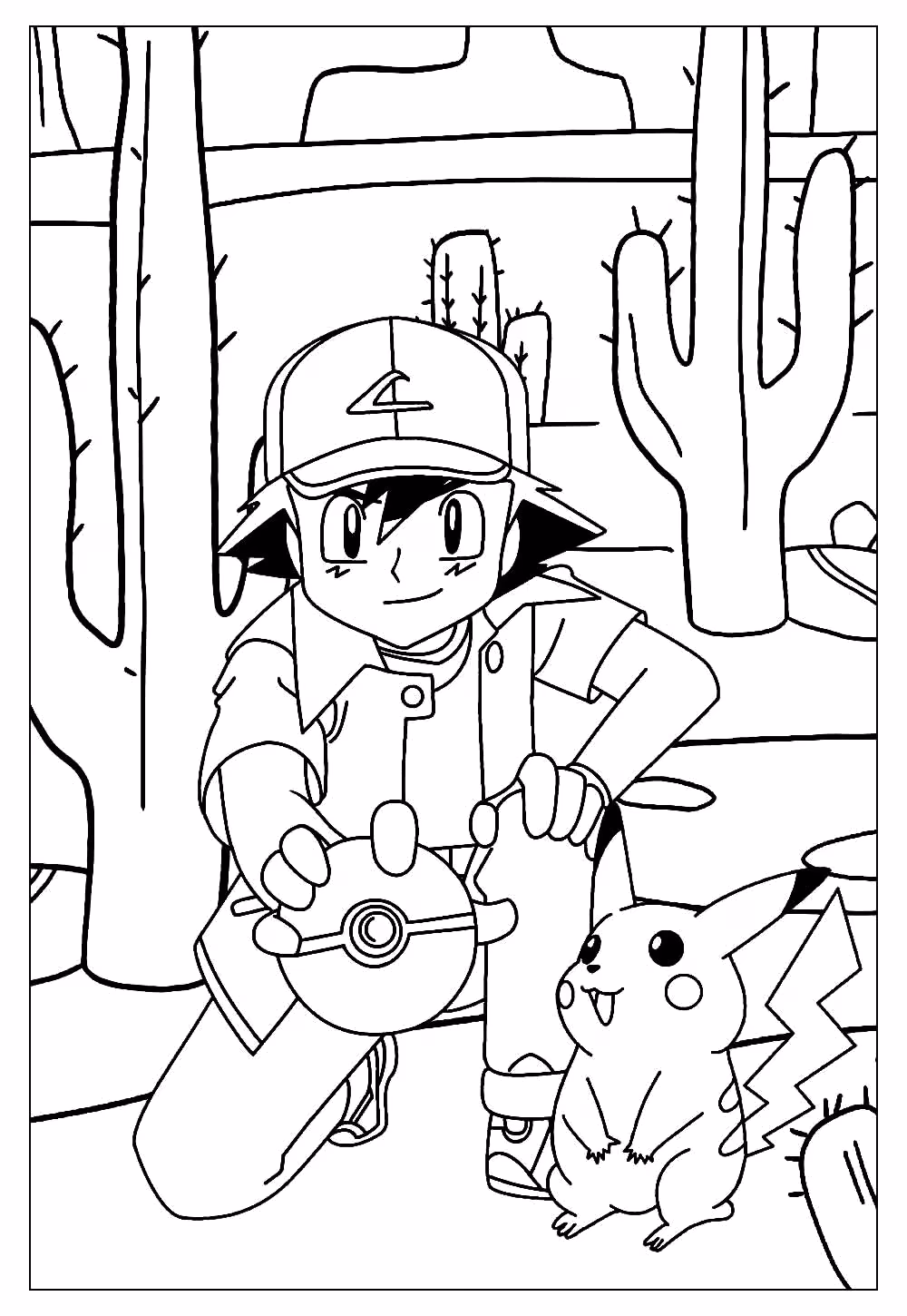 Pikachu para colorir — desenho para imprimir