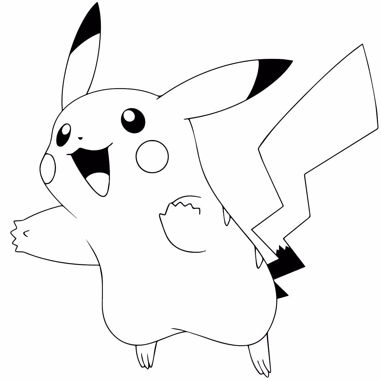 Pikachu para colorir — desenho para imprimir