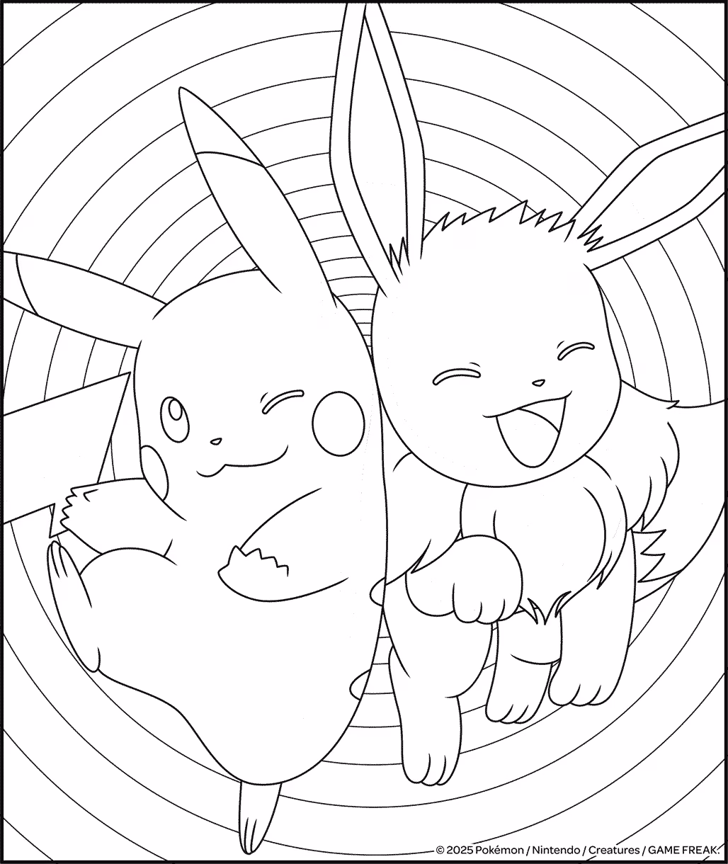 Pikachu para colorir — desenho para imprimir