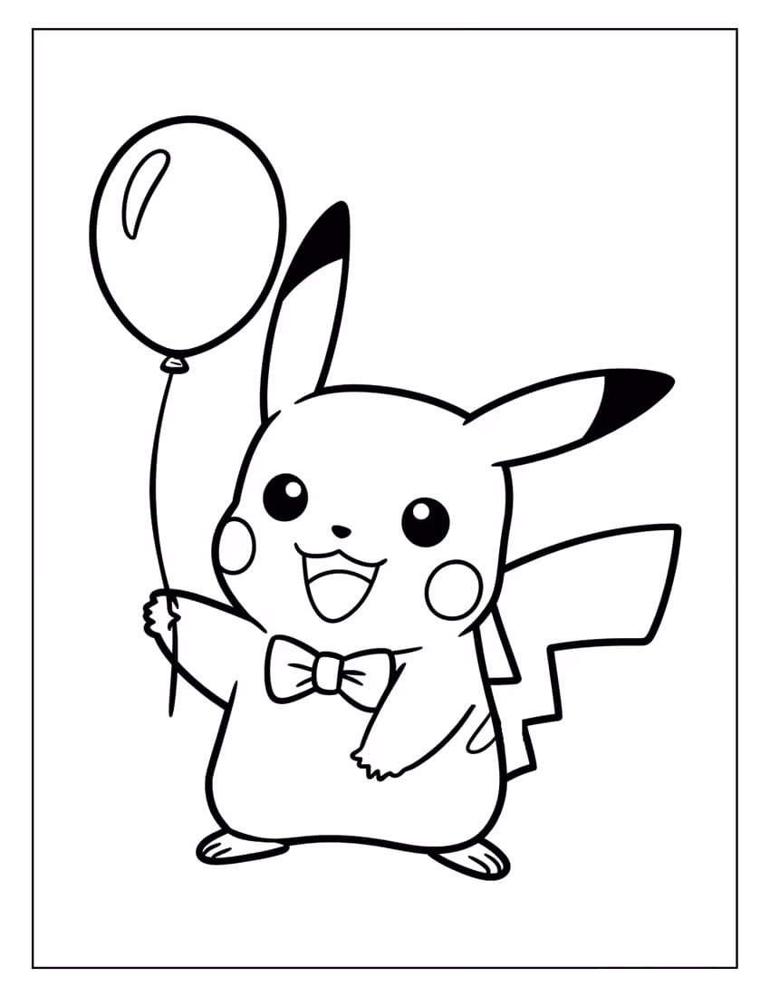 Pikachu para colorir — desenho para imprimir