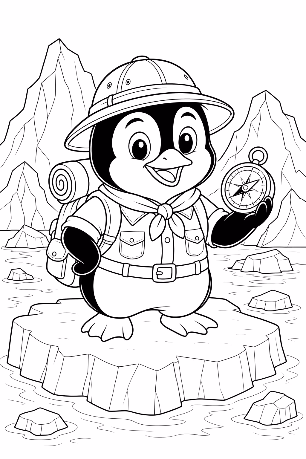 Pinguins para colorir — desenho para imprimir