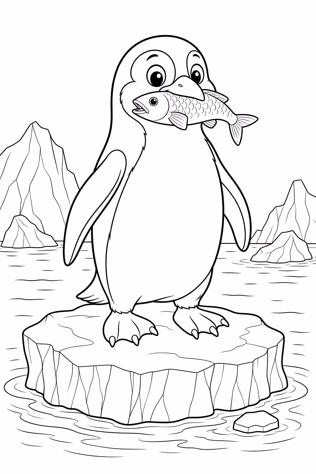 Pinguins para colorir — desenho para imprimir