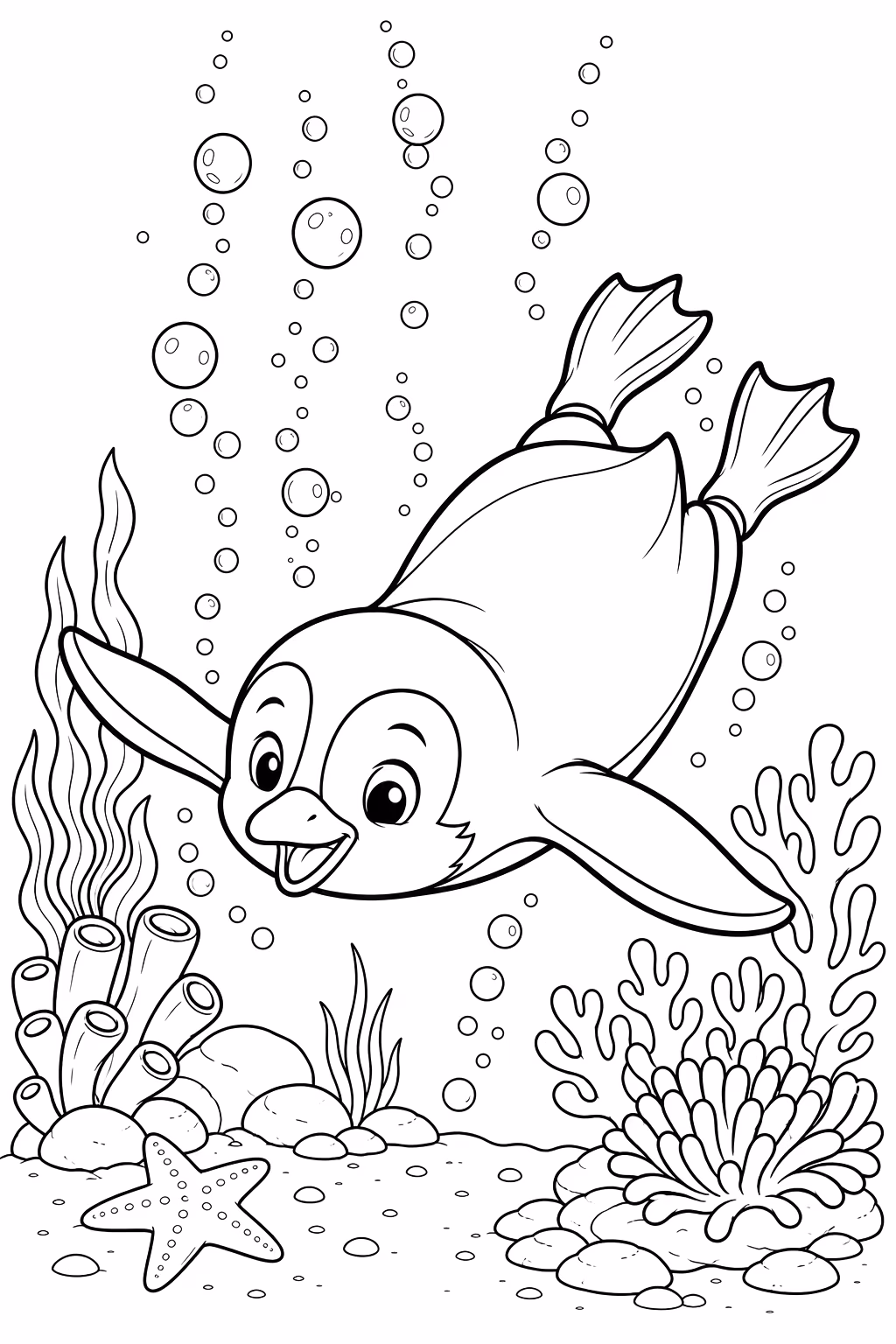 Pinguins para colorir — desenho para imprimir