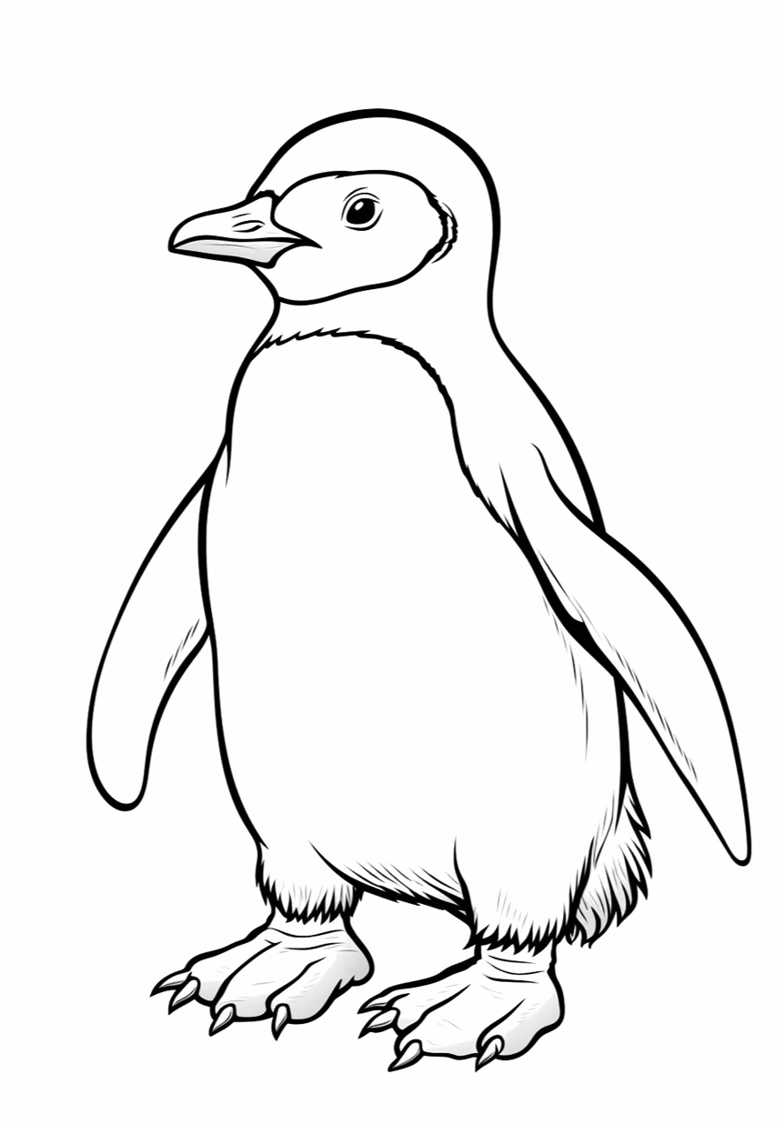 Pinguins para colorir — desenho para imprimir
