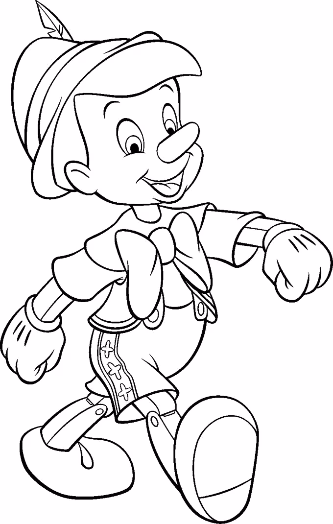 Pinoquio para colorir — desenho para imprimir