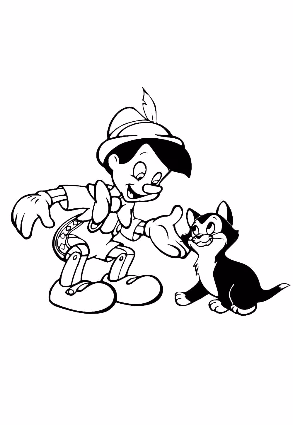 Pinoquio para colorir — desenho para imprimir