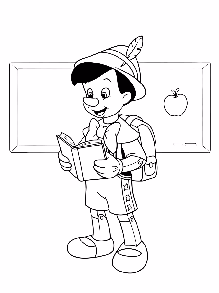 Pinoquio para colorir — desenho para imprimir