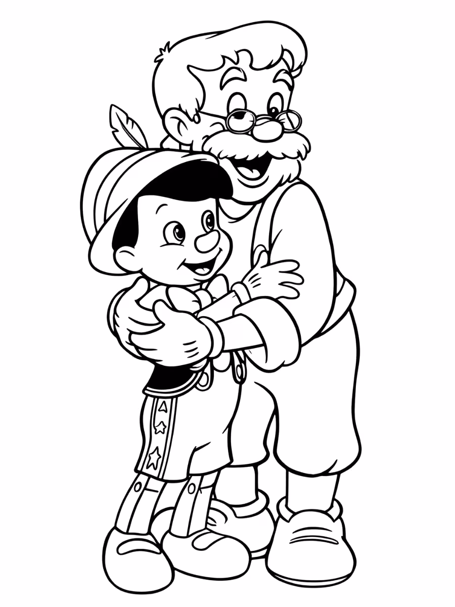 Pinoquio para colorir — desenho para imprimir