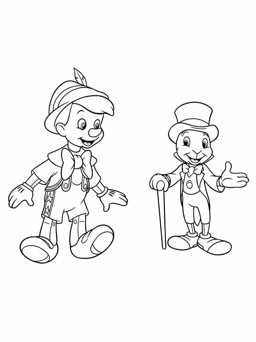 Pinoquio para colorir — desenho para imprimir