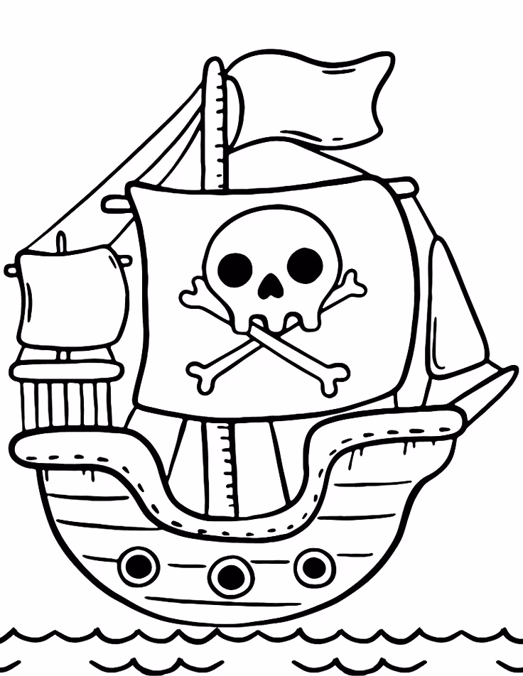 Piratas para colorir — desenho para imprimir
