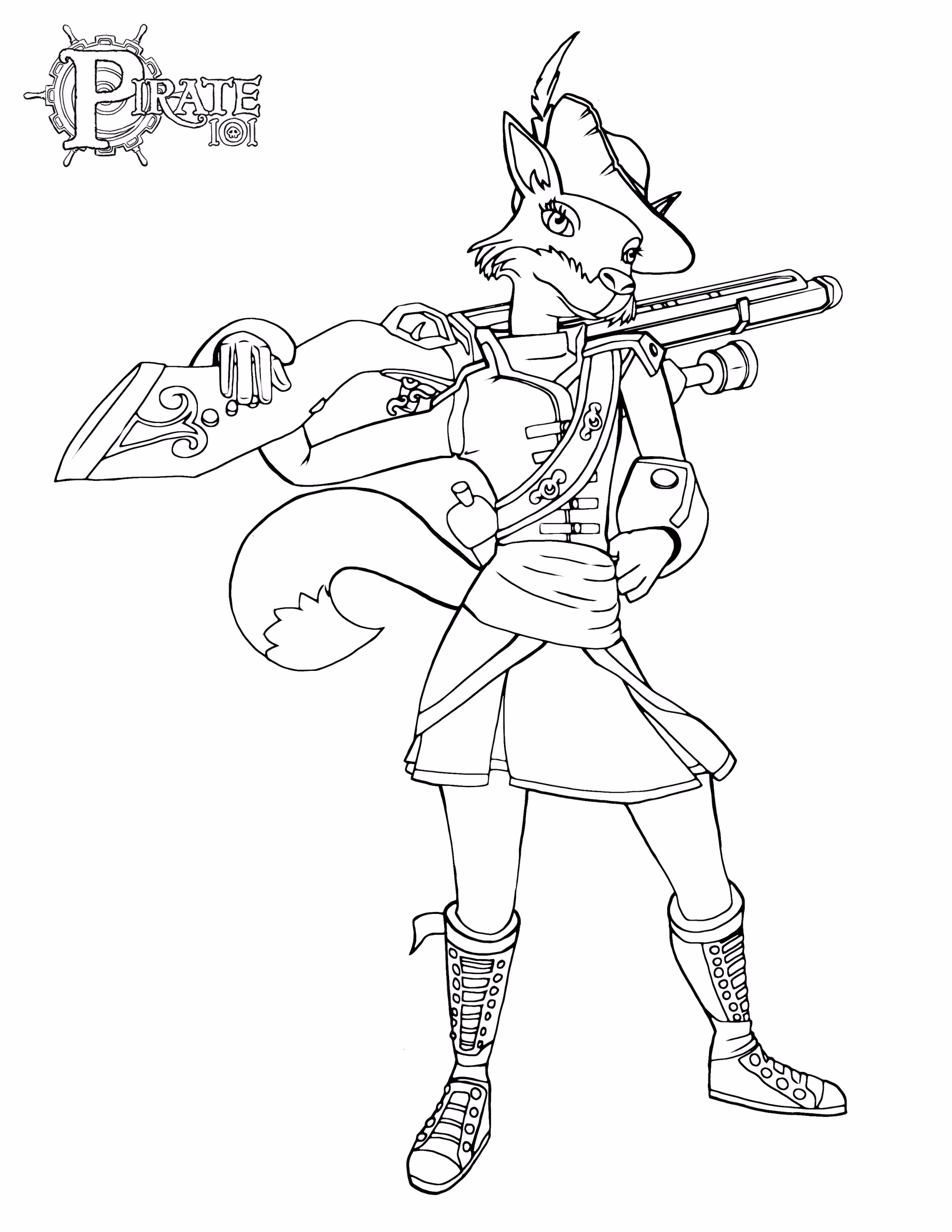 Piratas para colorir — desenho para imprimir