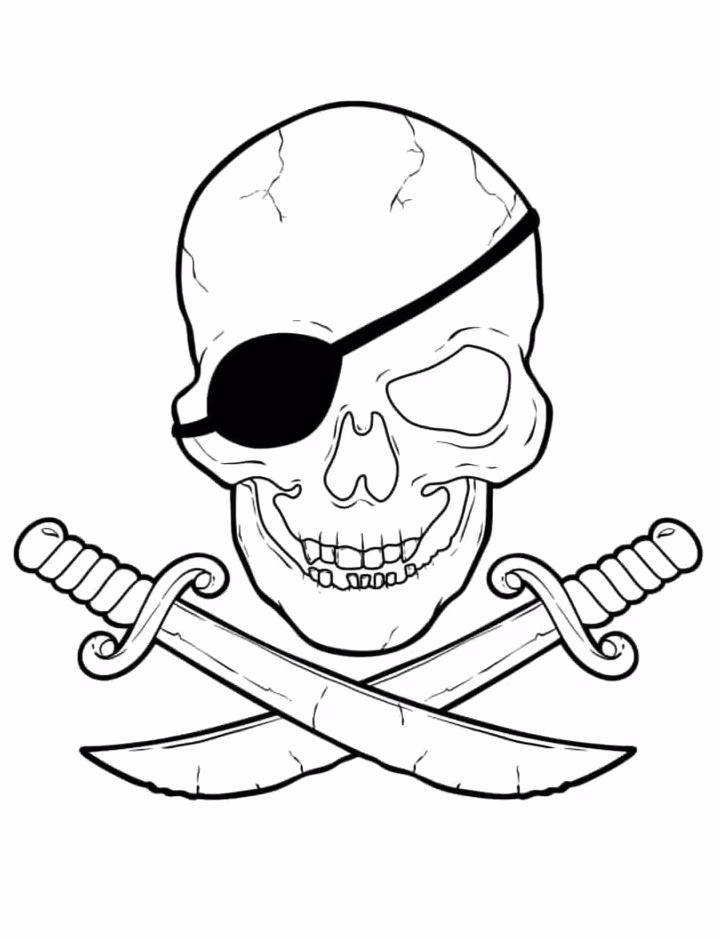 Piratas para colorir — desenho para imprimir