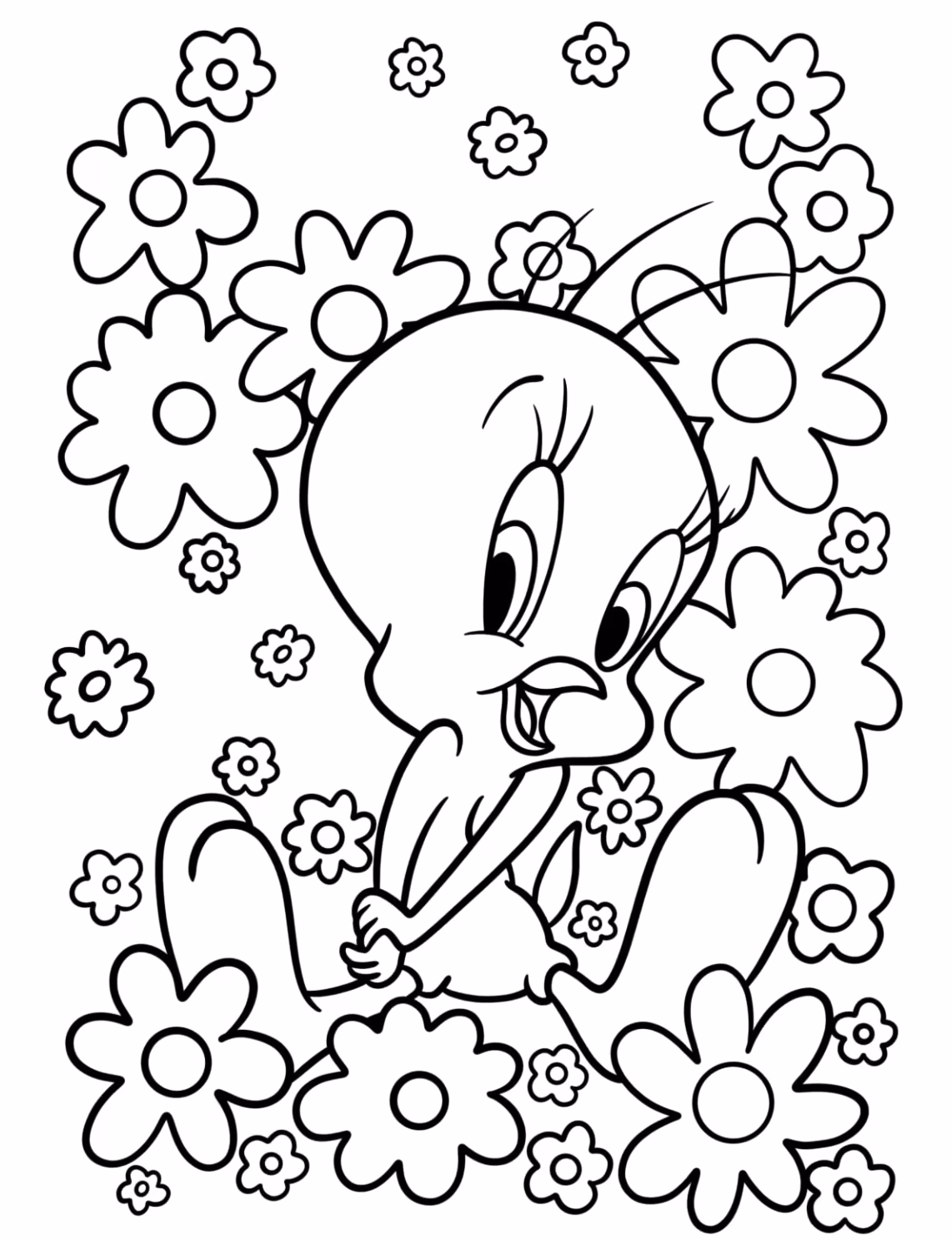 Piu piu para colorir — desenho para imprimir