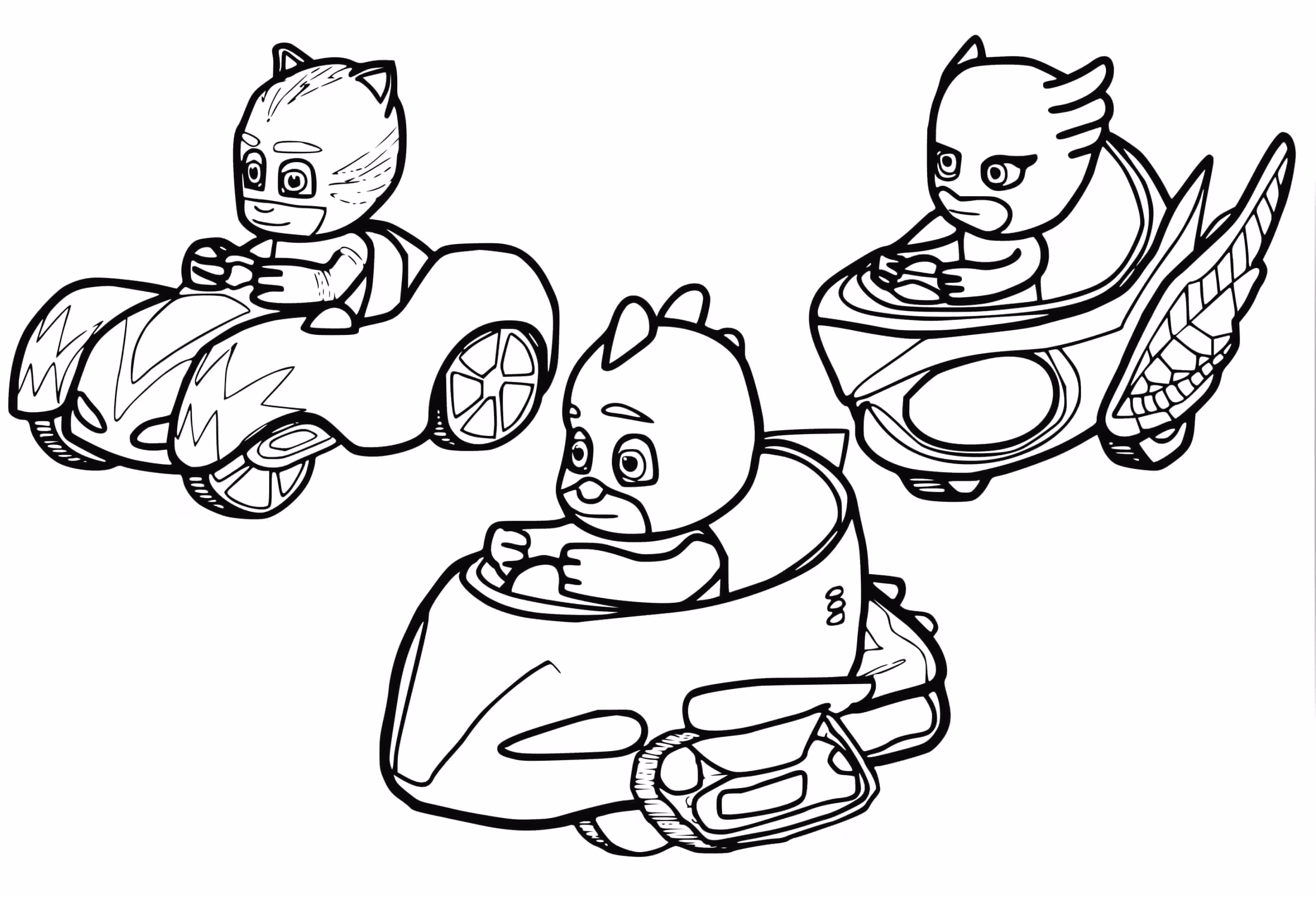 Pj masks para colorir — desenho para imprimir