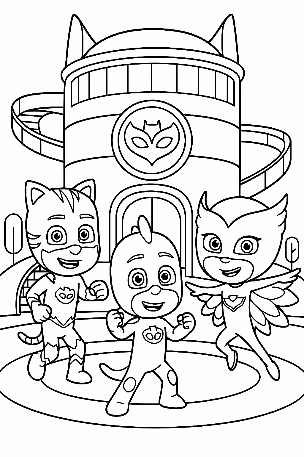 Pj masks para colorir — desenho para imprimir