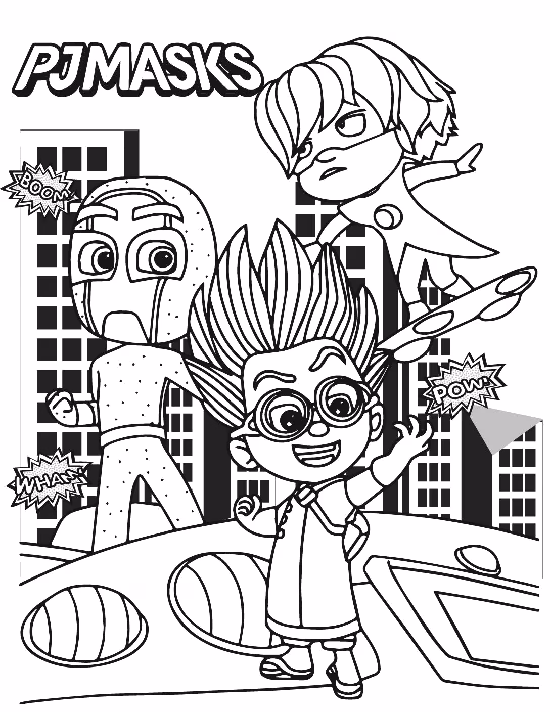 Pj masks para colorir — desenho para imprimir