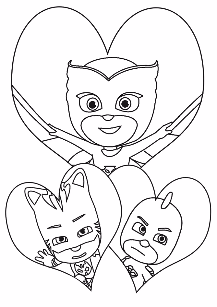 Pj masks para colorir — desenho para imprimir