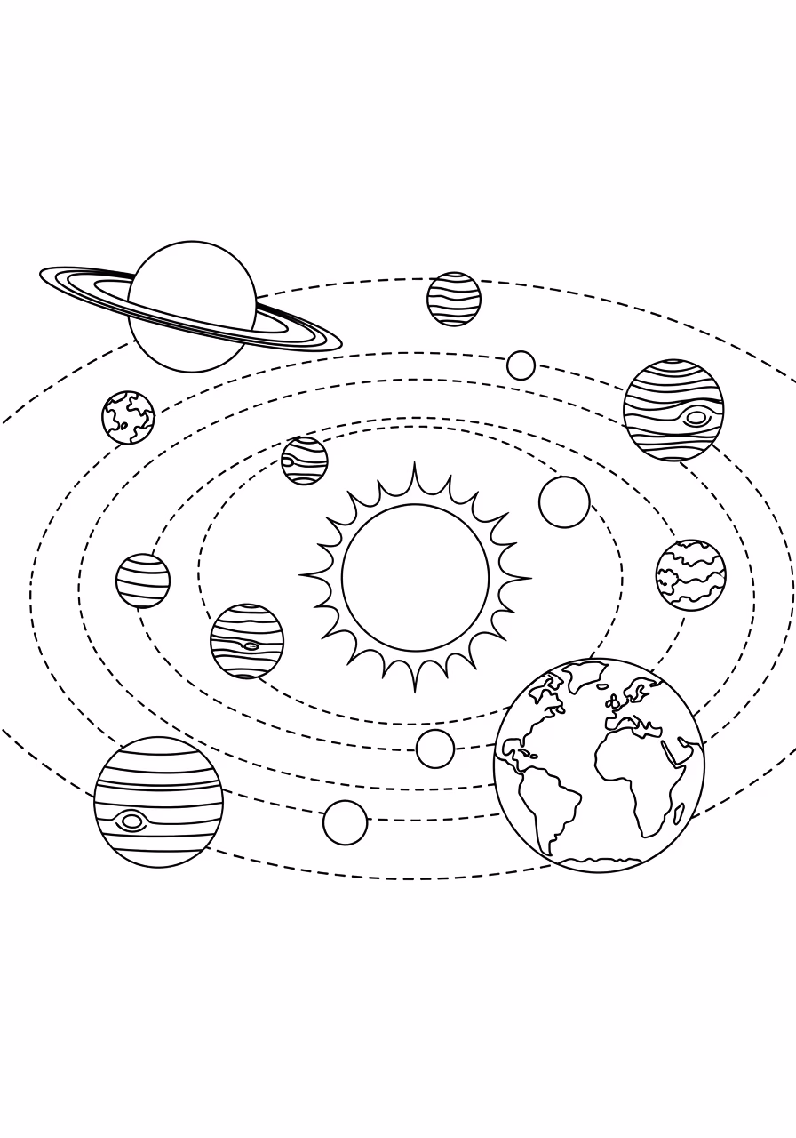 Planetas para colorir — desenho para imprimir