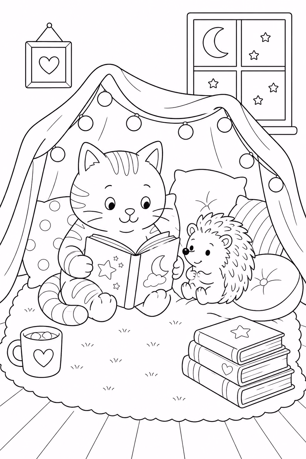 Bobbie goods gato na cabana para colorir — desenho para imprimir