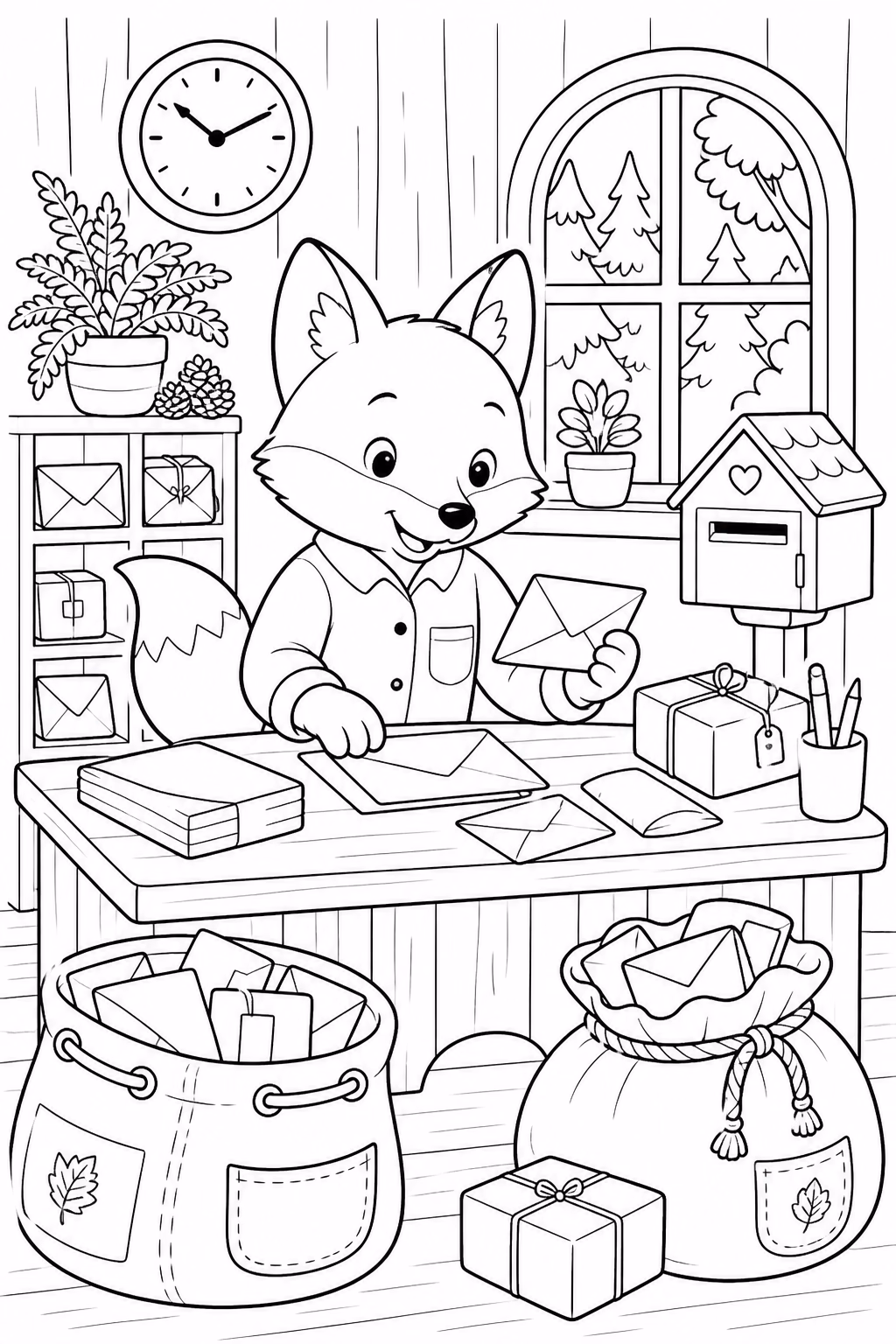 Bobbie goods raposa no correio para colorir — desenho para imprimir