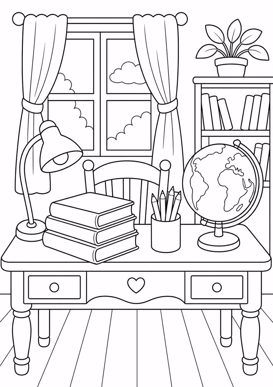Estudos para colorir — desenho para imprimir