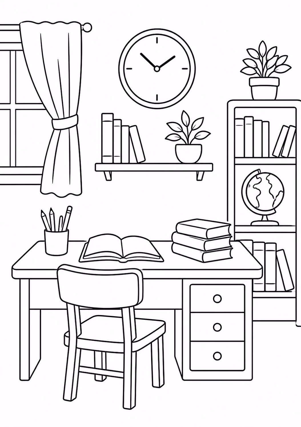 Estudos para colorir — desenho para imprimir