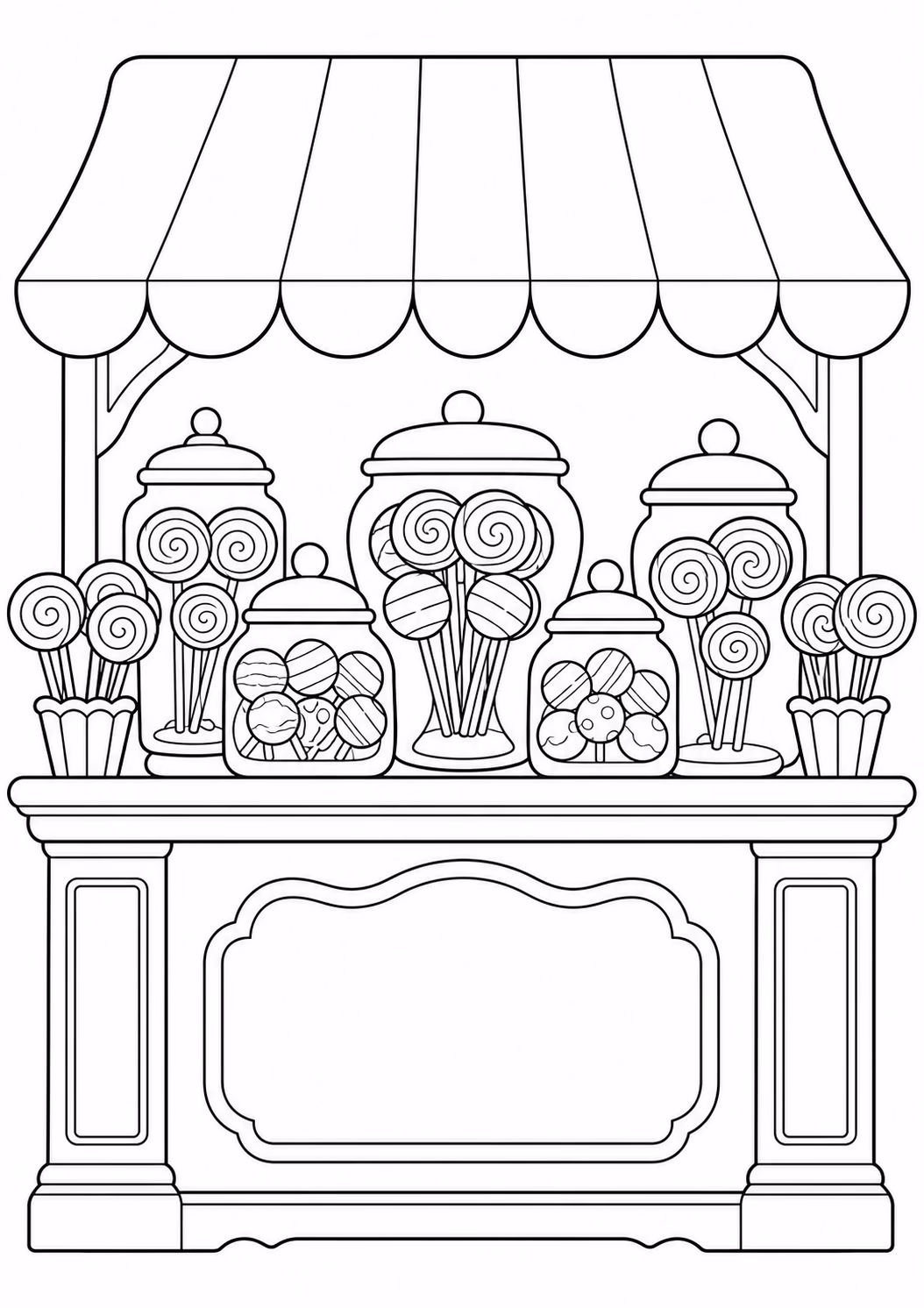 Pirulitos para colorir — desenho para imprimir